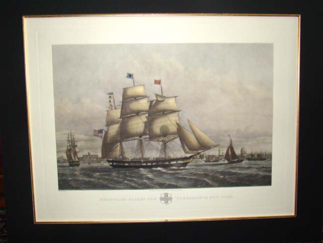 "First-Class Packet Ship YORKSHIRE of New York" published by James Connel & Sons, circa 1845 — image 4